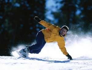 man skiis at Winter Park ski resort