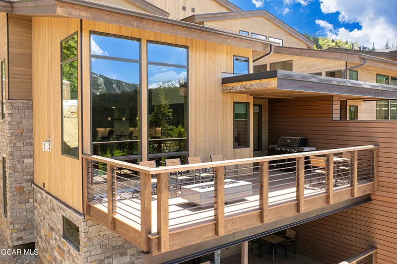 Deck of a luxury ski vacation home in Winter Park CO