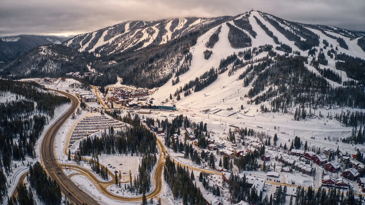 Aerial view of Winter Park Colorado Ski Station
